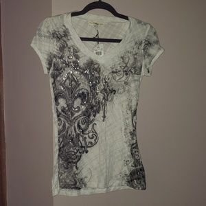 Vanity T-Shirt | Small | NWT | White & Gray